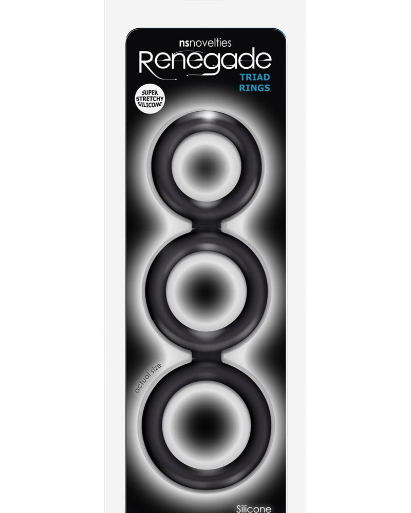 Renegade Triad Rings Silicone Cock Ring Black