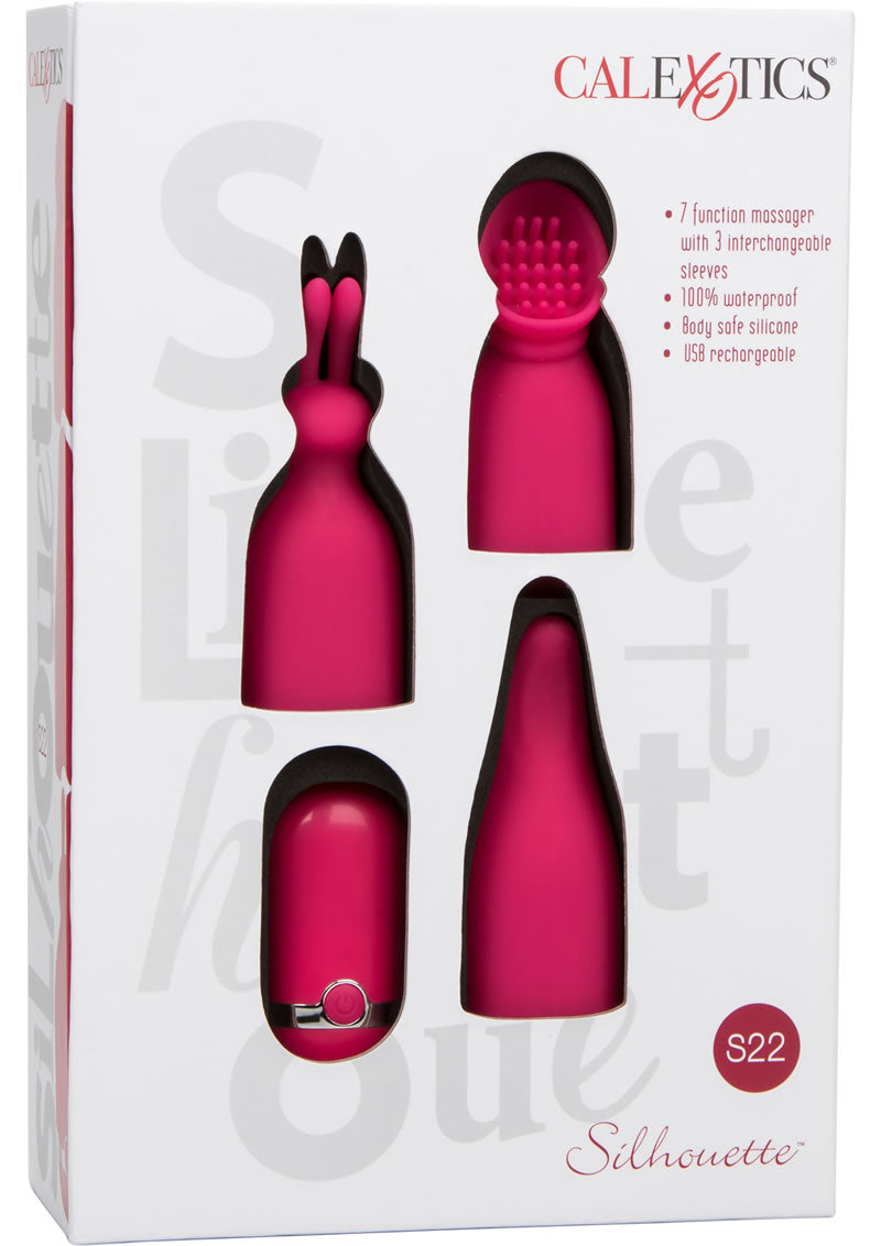 Silhouette S22 Silicone Rechargeable Bullet And Sleeve Set Waterproof Red