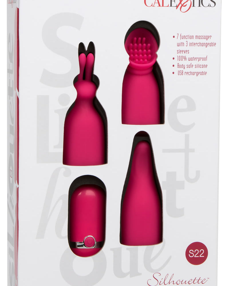 Silhouette S22 Silicone Rechargeable Bullet And Sleeve Set Waterproof Red