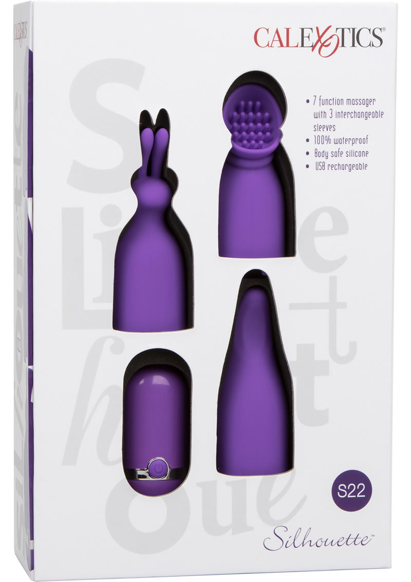 Juego de balas recargables y funda de silicona Silhouette S22, resistentes al agua, color morado