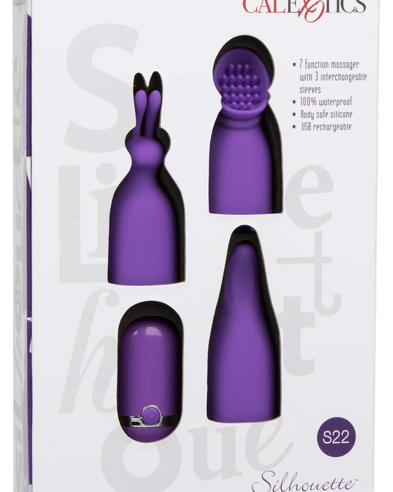 Silhouette S22 Silicone Rechargeable Bullet And Sleeve Set Waterproof Purple