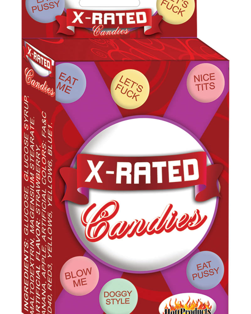 Caramelos clasificados X con refranes variados, multicolores, 24 unidades por mostrador