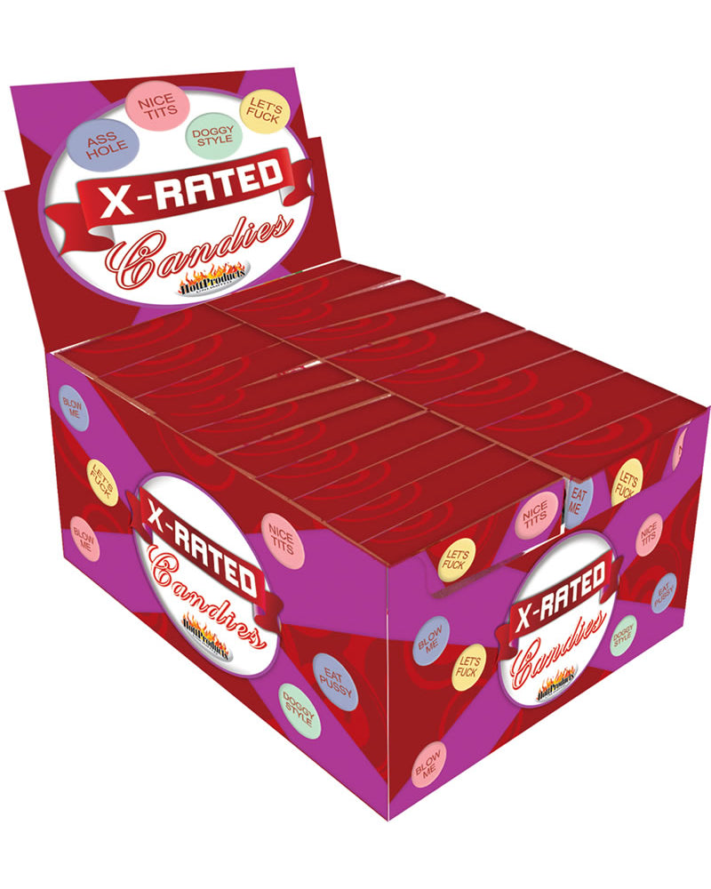 Caramelos clasificados X con refranes variados, multicolores, 24 unidades por mostrador