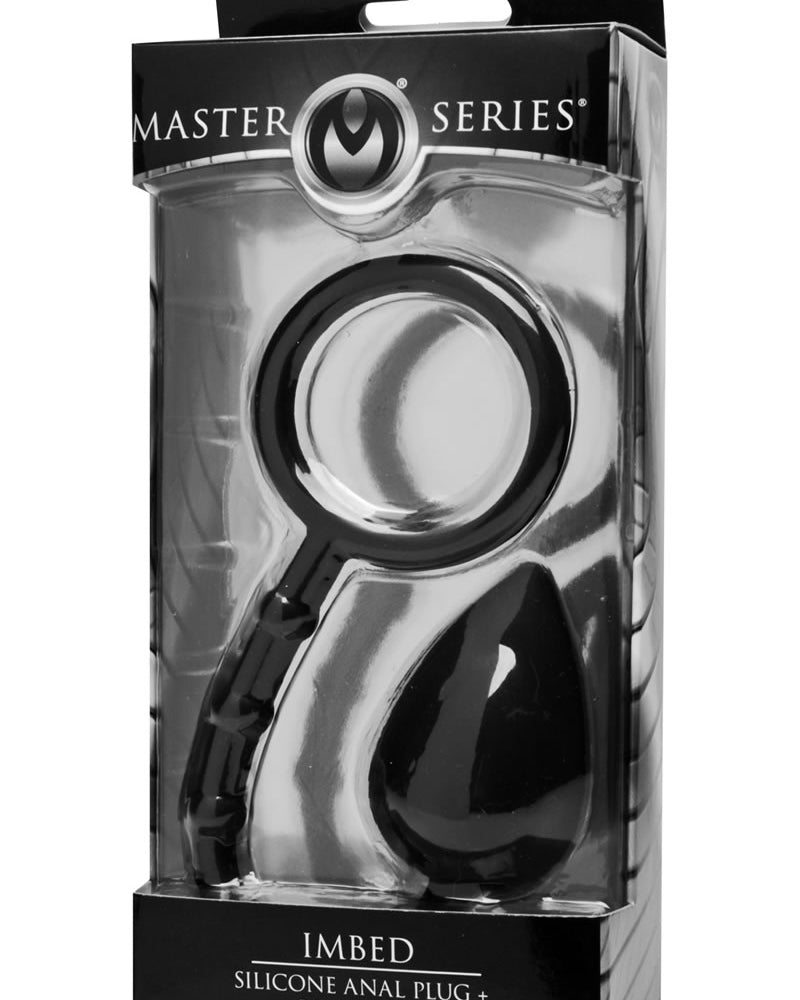 Master Series Imbed Silicone Anal Plug Plus Cock Ring Black