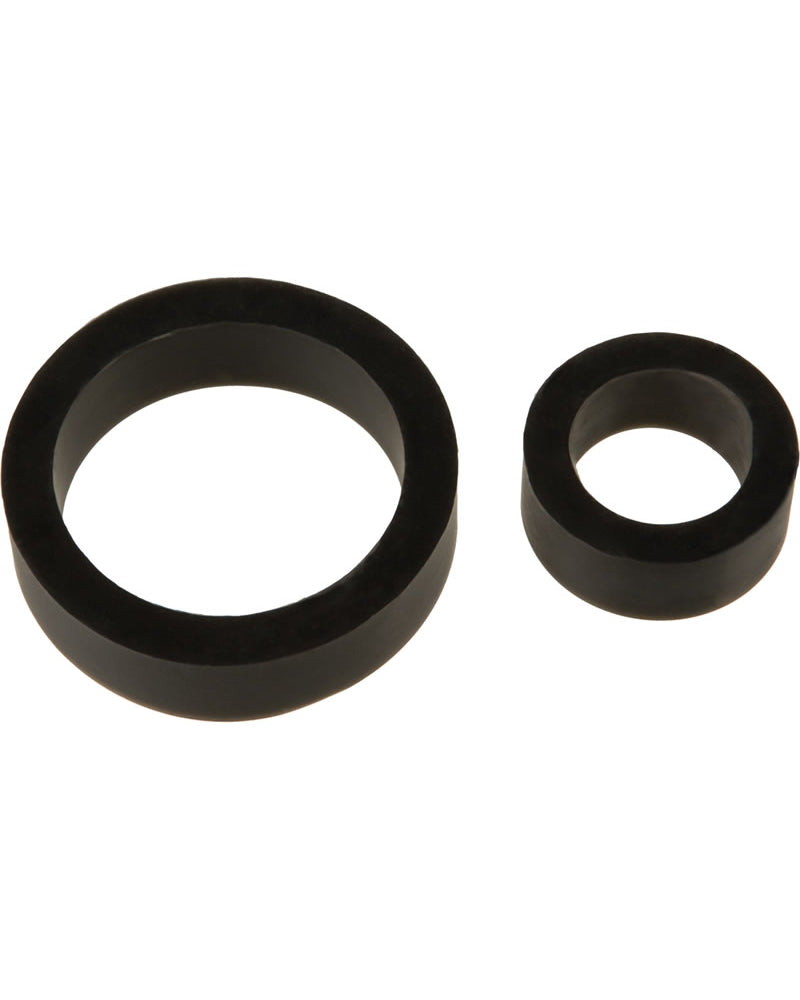 TitanMen Platinum Silicone Cock Ring Double Pack Black