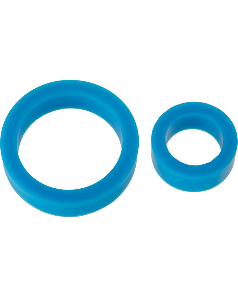 TitanMen Platinum Silicone Cock Ring Double Pack Blue