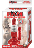 Plug anal con control remoto y cable Ram Up and Down Anal Satisfier resistente al agua, color rojo, 7,5 pulgadas