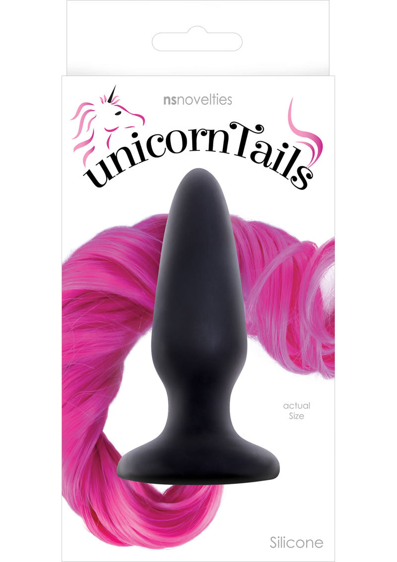 Unicorn Tail Butt Plug Silicone Pink And Pink 4 Inch Plug 21 Inch Tail