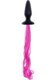 Unicorn Tail Butt Plug Silicone Pink And Pink 4 Inch Plug 21 Inch Tail