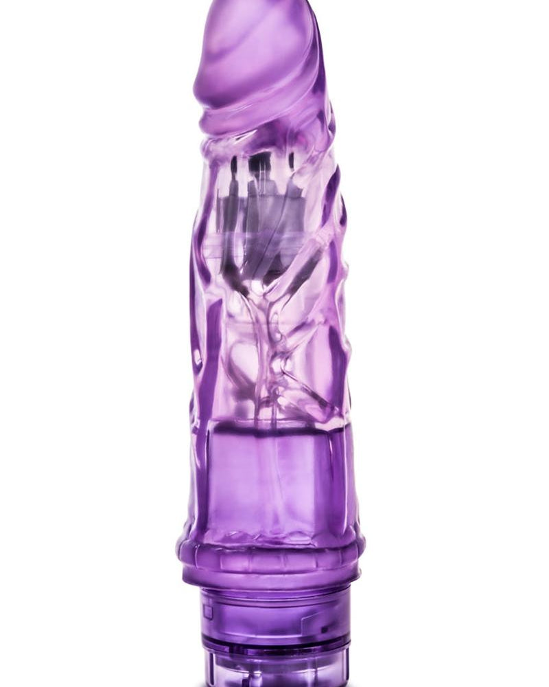B Yours Vibe 03 Realistic Jelly Vibrator Waterproof Purple 7.25 Inches