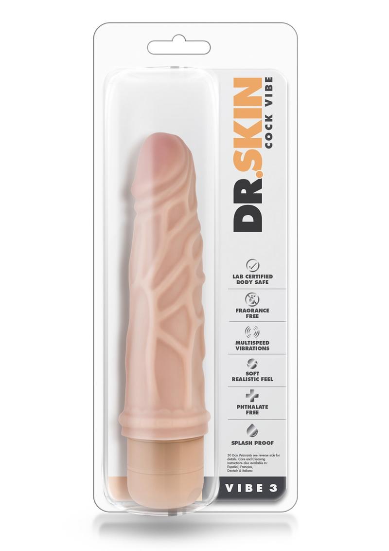 Dr. Skin Cock Vibe 03 Realistic Vibrator Waterproof Flesh 7.25 Inches