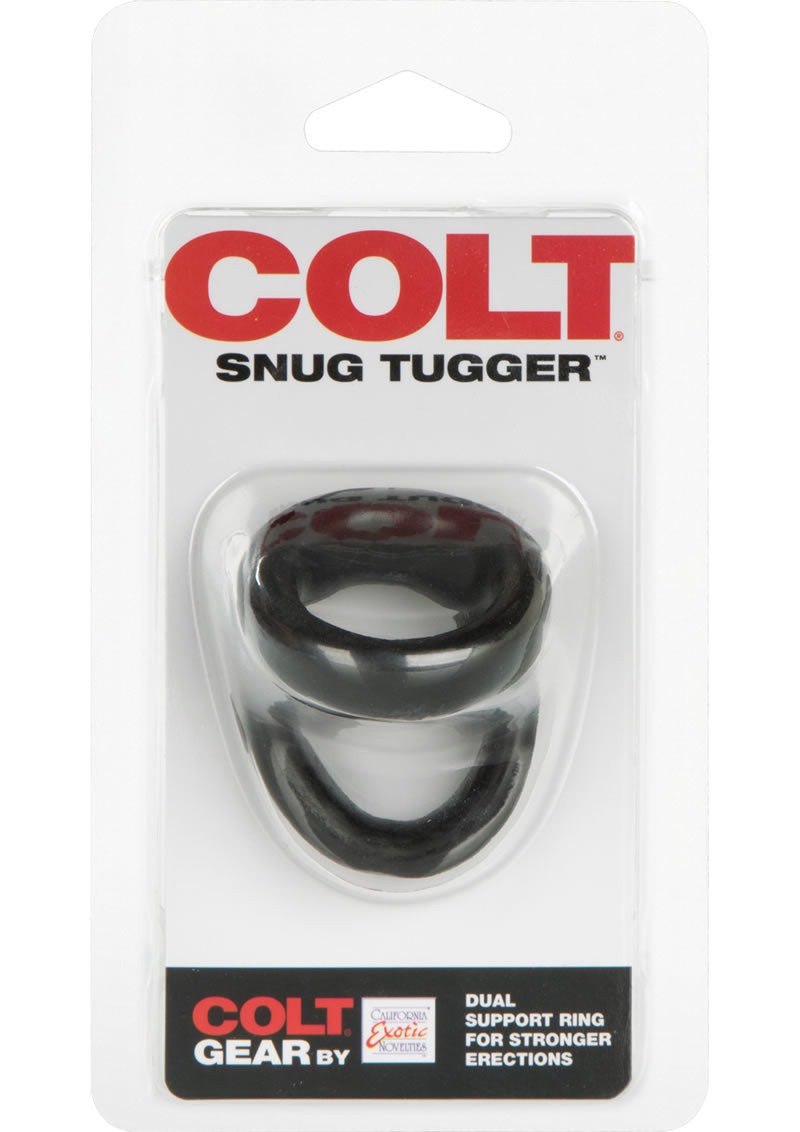 Anillo para el pene de doble soporte Colt Snug Tugger, color negro