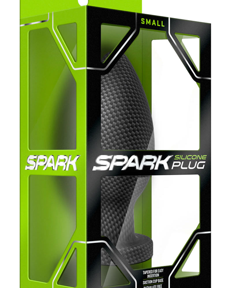 Spark Silicone Plug Textured Small Black 4 Inch