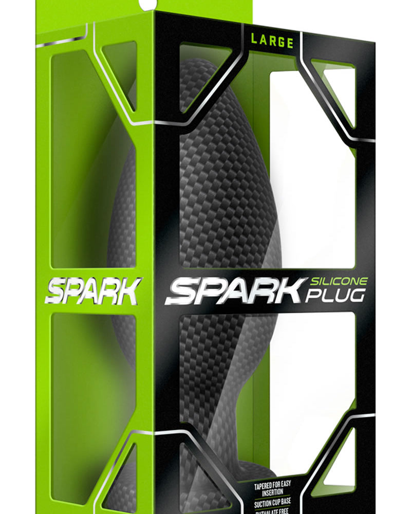Spark Silicone Anal Plug Large Black 6.5 Inch