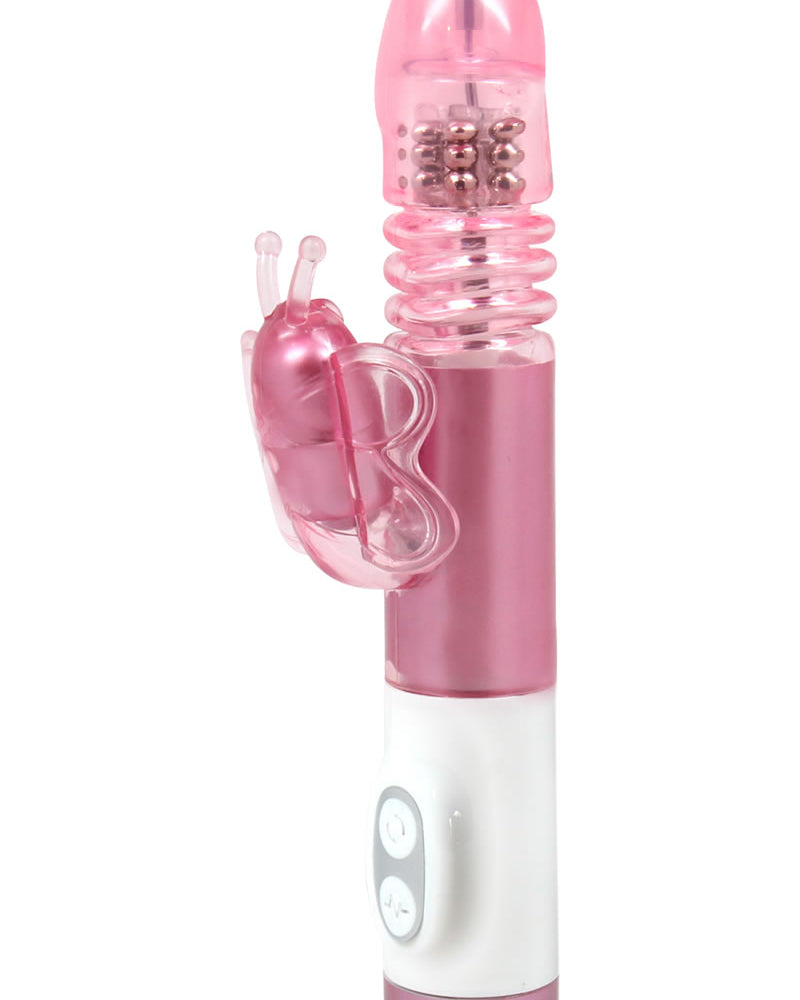 Vibrador Luxe Butterfly Stroker Mini V2 resistente al agua, color rosa, 8,75 pulgadas