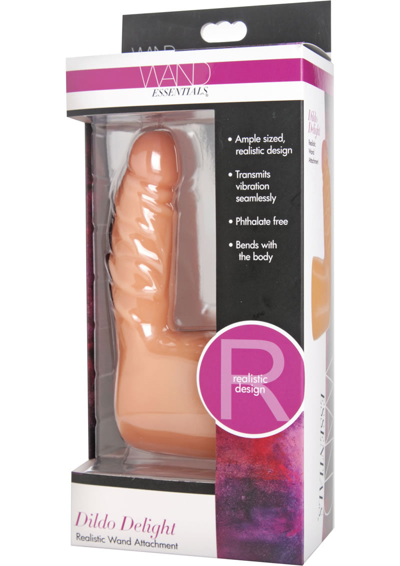 Accesorio de varita realista Dildo Delight de Wand Essentials, color piel, 6,5 pulgadas