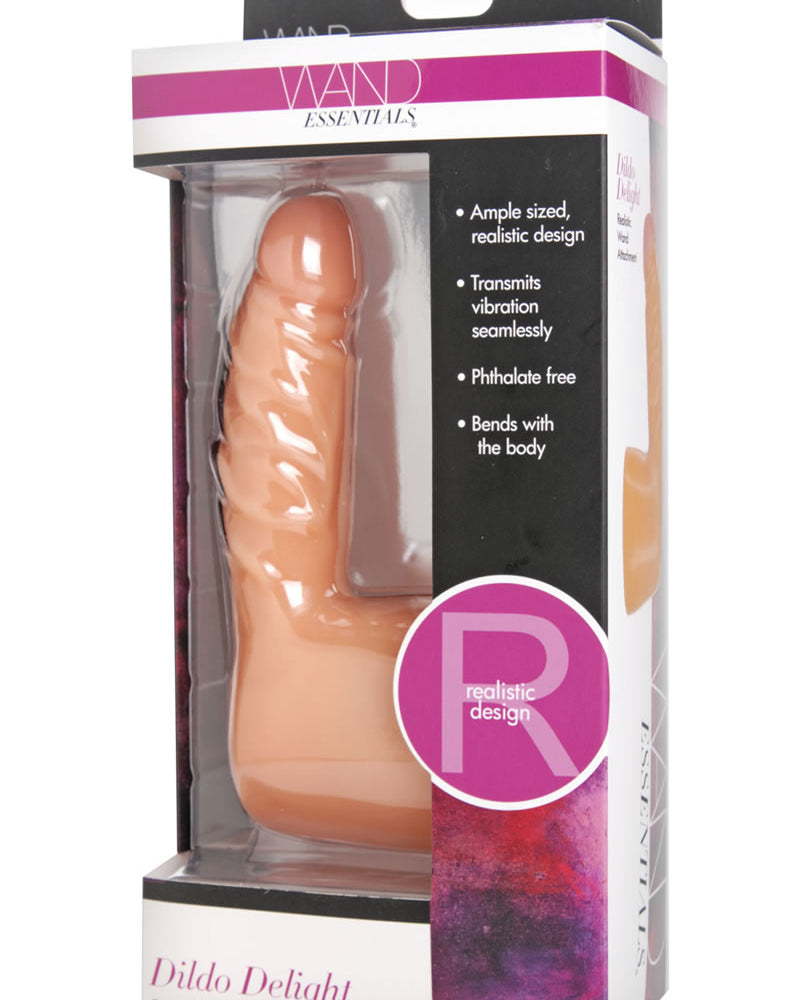 Accesorio de varita realista Dildo Delight de Wand Essentials, color piel, 6,5 pulgadas