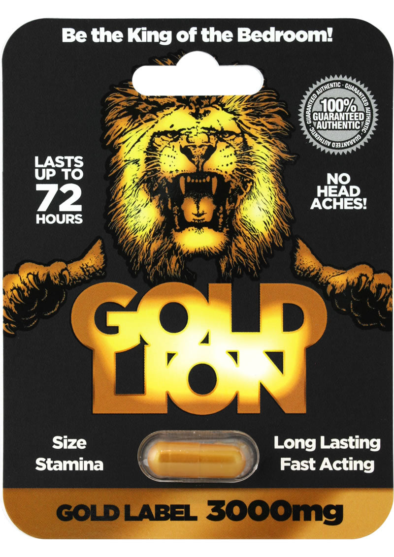 Píldora para mejorar la erección masculina Gold Lion de 3000 mg, 24 paquetes individuales por mostrador