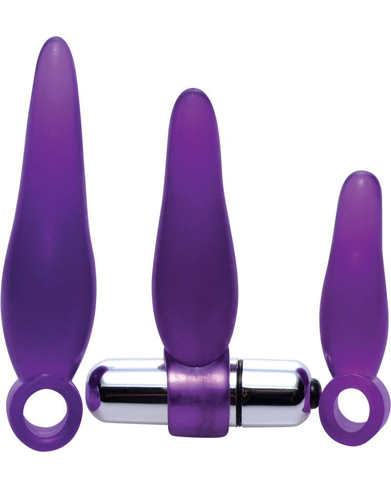 Rimmer de dedos Frisky de 3 piezas con punta en forma de bala, color morado