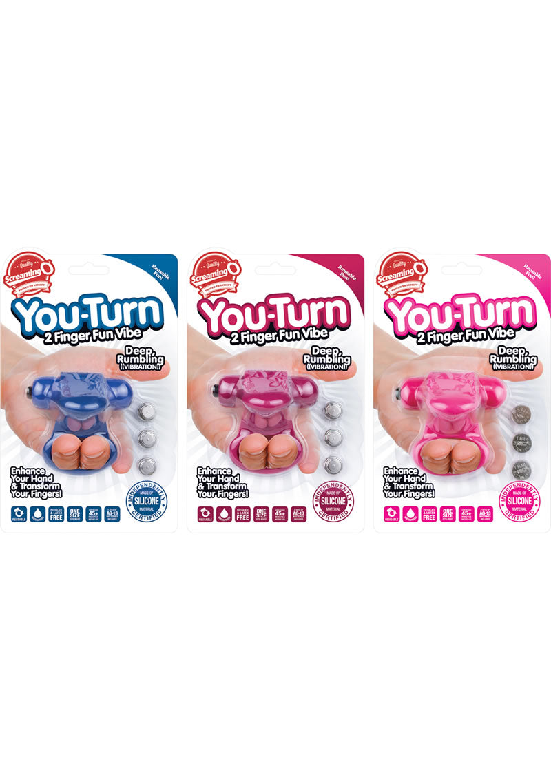 Vibrador para dedos Screaming O You Turn de 2 colores surtidos, 6 unidades por caja