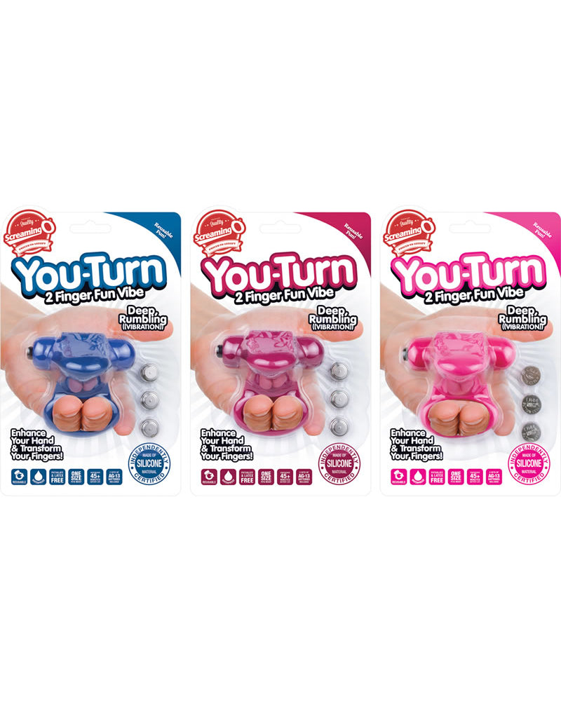 Screaming O You Turn 2 Finger Vibe Assorted Colors 6 Each Per Box