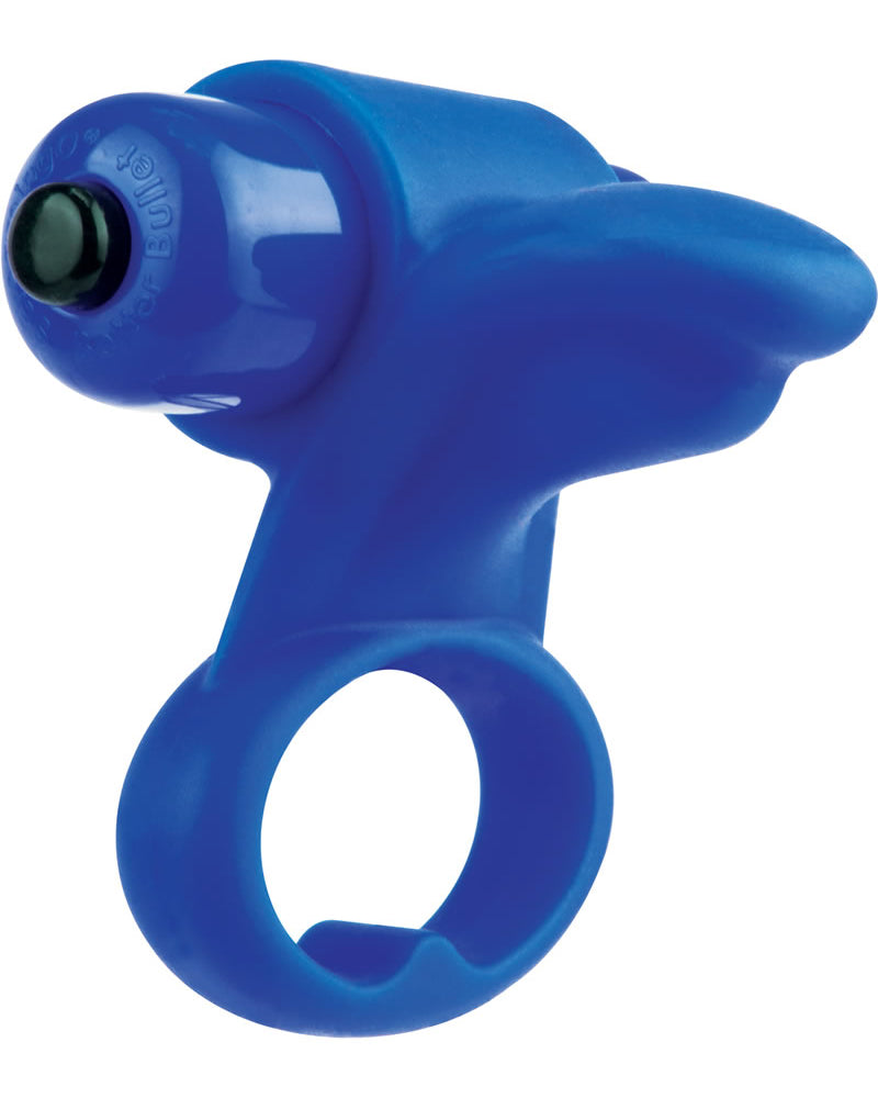 Anillo vibrador de silicona para dos dedos Screaming O You Turn resistente al agua, color arándano