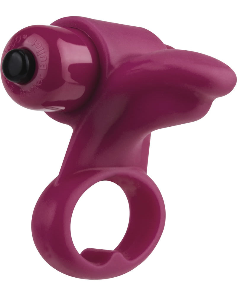 Anillo vibrador de silicona para dos dedos Screaming O You Turn, resistente al agua, color merlot