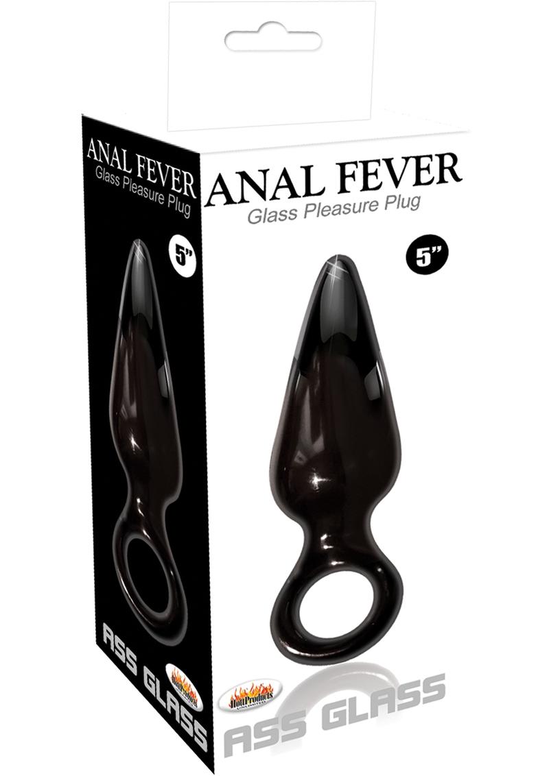 Anal Fever glass Pleasure Plug Ass Glass Black 5 Inch