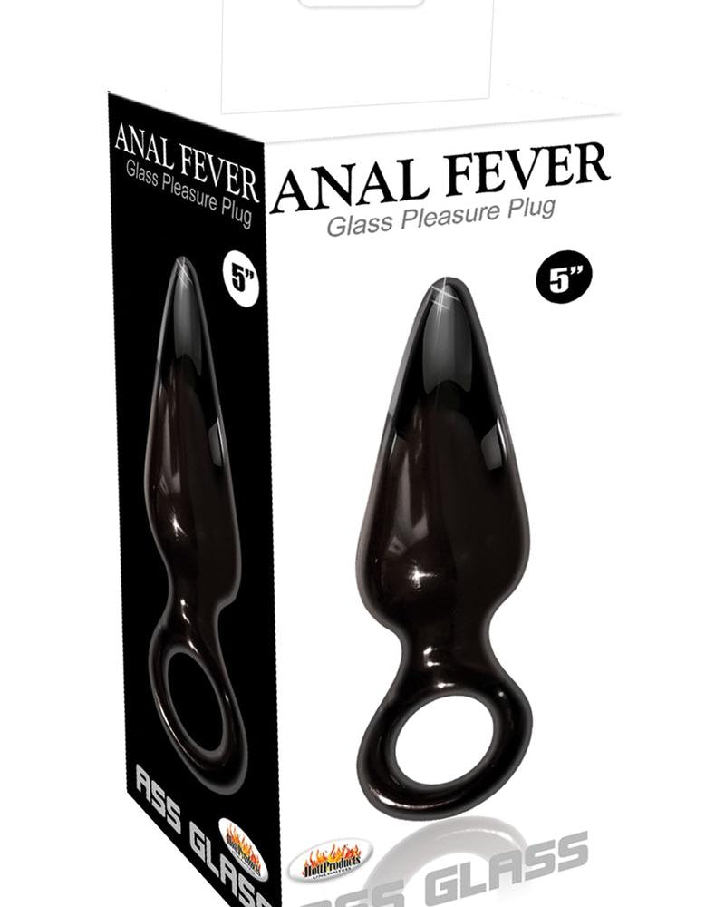 Anal Fever glass Pleasure Plug Ass Glass Black 5 Inch