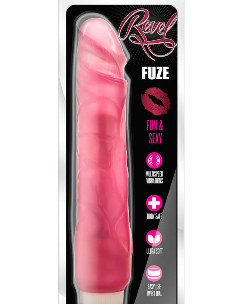 Vibrador realista Revel Fuze Jelly de 10 pulgadas en color rosa