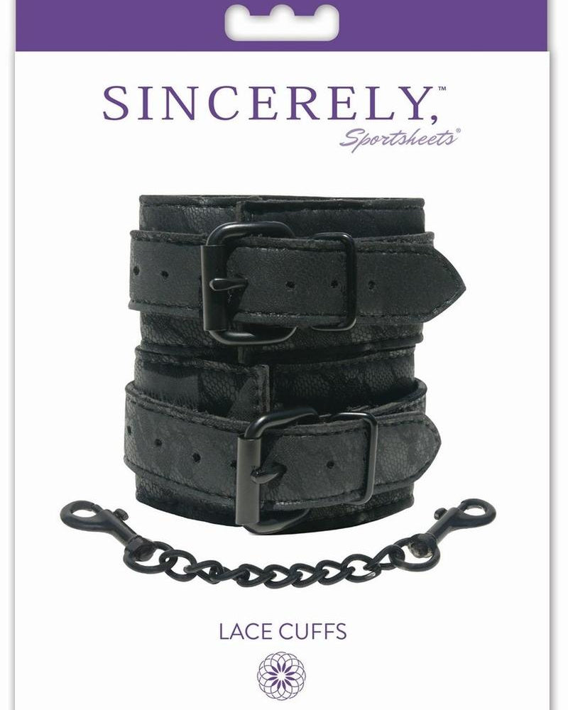 Puños de encaje negros de medianoche