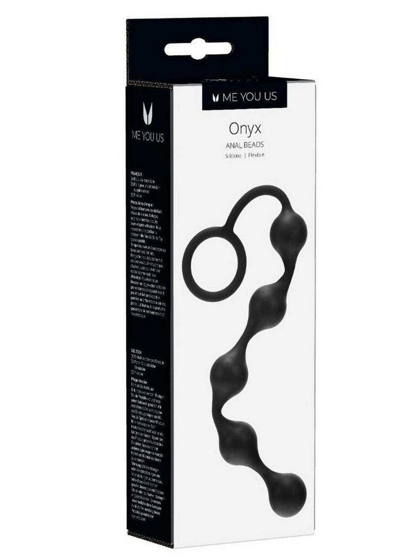 Kinx Onyx - Bolas anales flexibles de silicona, color negro