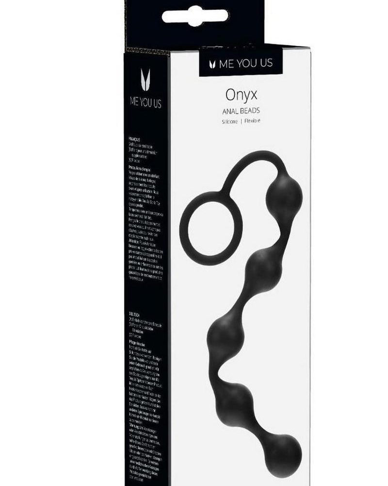 Kinx Onyx Anal Beads Flexible Silicone Black