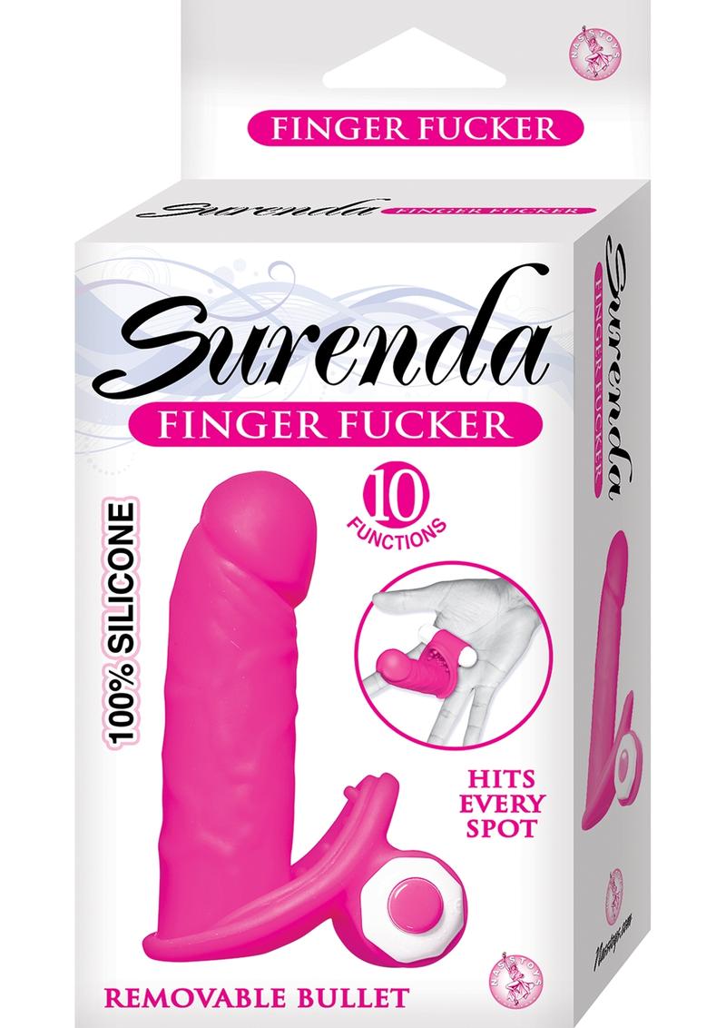 Surenda Finger Fucker Vibrador de silicona Impermeable Rosa 3.5 Pulgadas