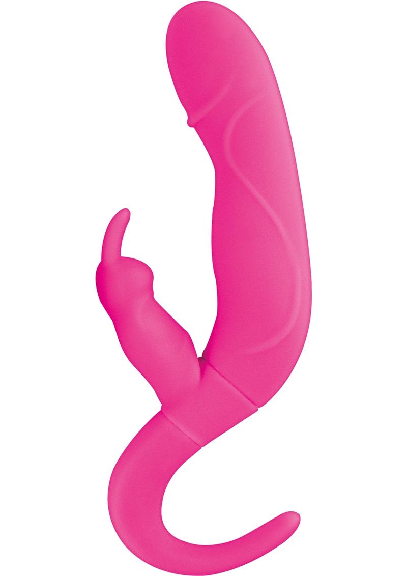 Sex Orgasm Bunny Dual Motor Rechargeable Silicone Vibe Pink 9.25 Inch