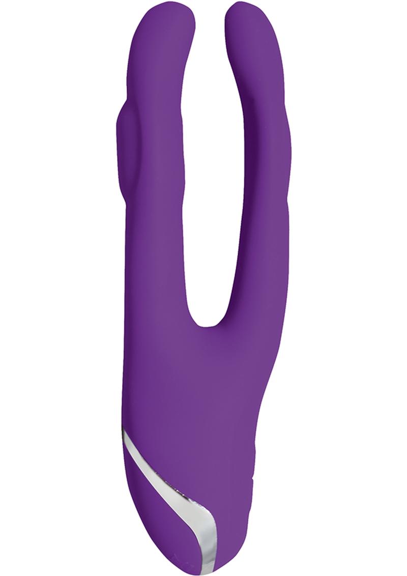 Vibrador de silicona recargable Sex Double Teaser resistente al agua morado de 7,25 pulgadas