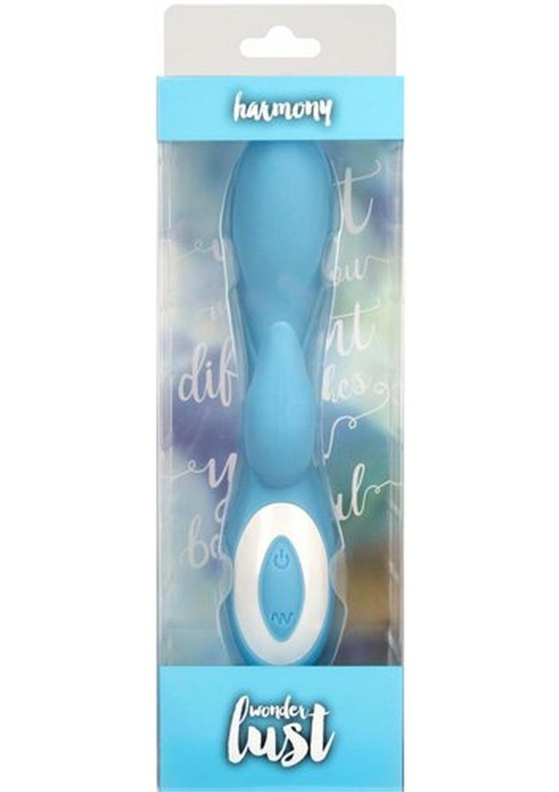 Wonderlust Harmony USB Rechargeable Silicone Dual Vibe Waterproof Blue