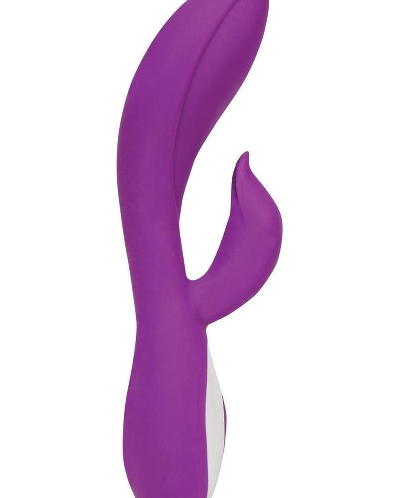 Vibrador doble de silicona recargable por USB Wonderlust Harmony, resistente al agua, morado
