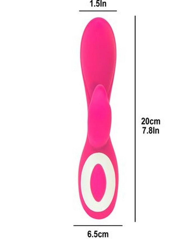 Vibrador doble de silicona recargable por USB Wonderlust Harmony, resistente al agua, color rosa