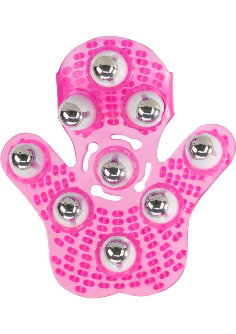 Simple and True Roller Balls Massager Glove Pink