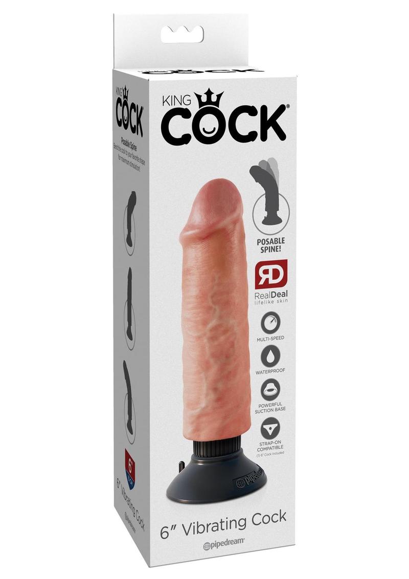 King Cock 6 Inch Vibrating Cock Flesh