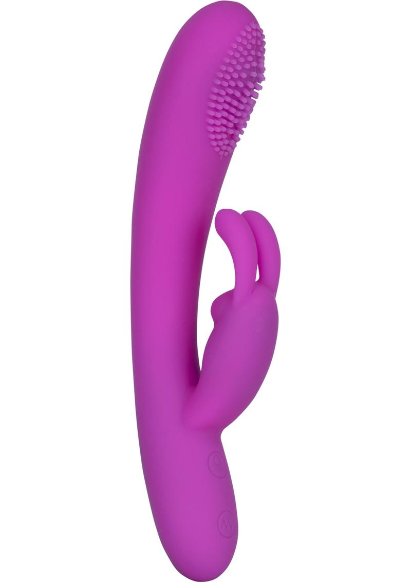 Embrace Massaging G Rabbit With Pleasure Ball Silicone Rechargeable Vibe Waterproof Purple 5.5 Inch