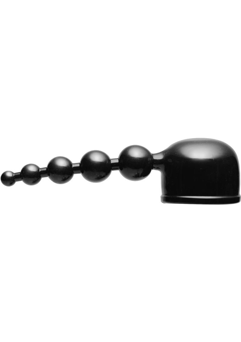 Wand Essentials Bubbling Bliss Beads Of Pleasure Anal Wand Attachment Black 5 Inch