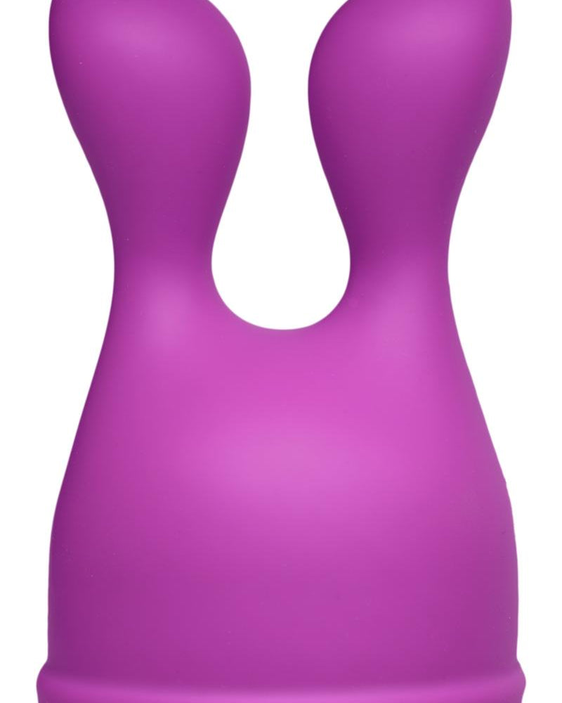 Accesorio de varita de silicona de estimulación dual Bliss Tips de Wand Essentials, color morado