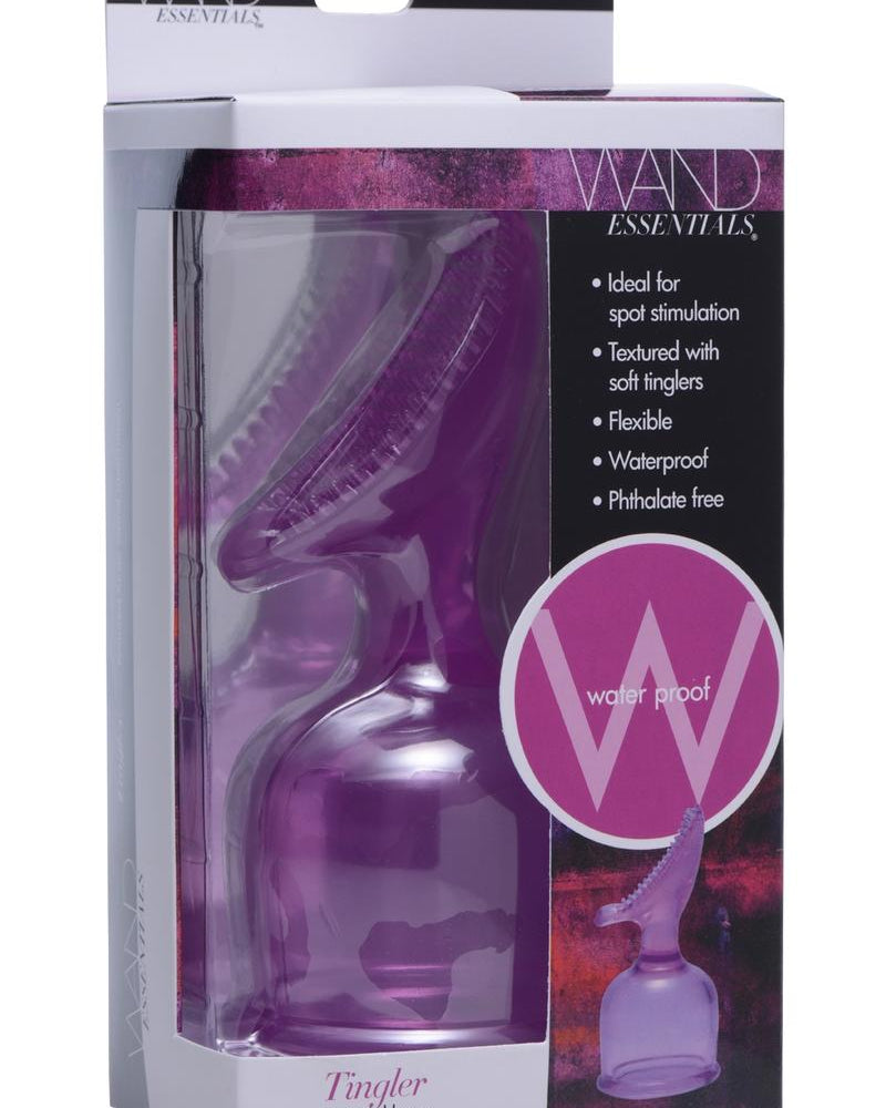 Accesorio de varita grande texturizado Tingler de Wand Essentials, resistente al agua, morado