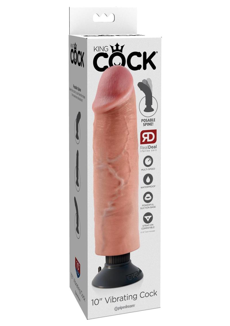 King Cock 10 Inch Vibrating Cock Flesh