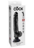 Pene vibrador King Cock de 9" con testículos en color negro