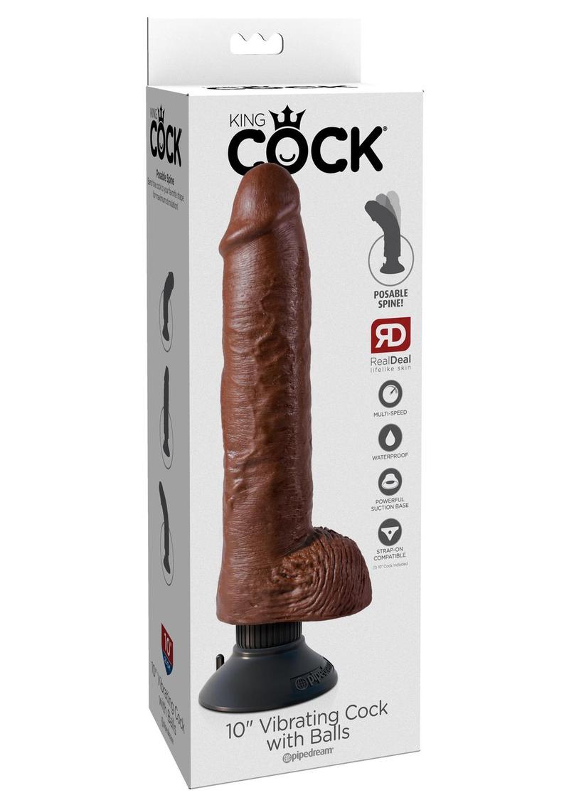 King Cock 10' Vibrating Cock With Balls