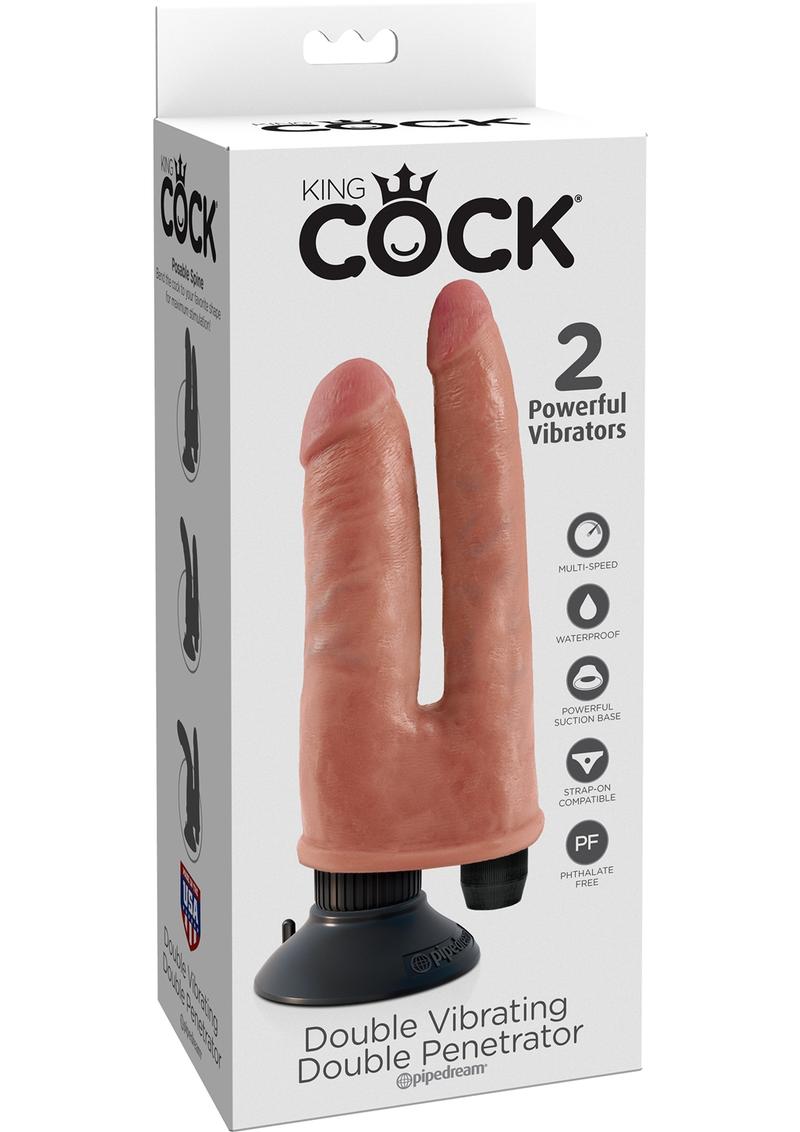 King Cock Double Vibrating Double Penetrator Flesh