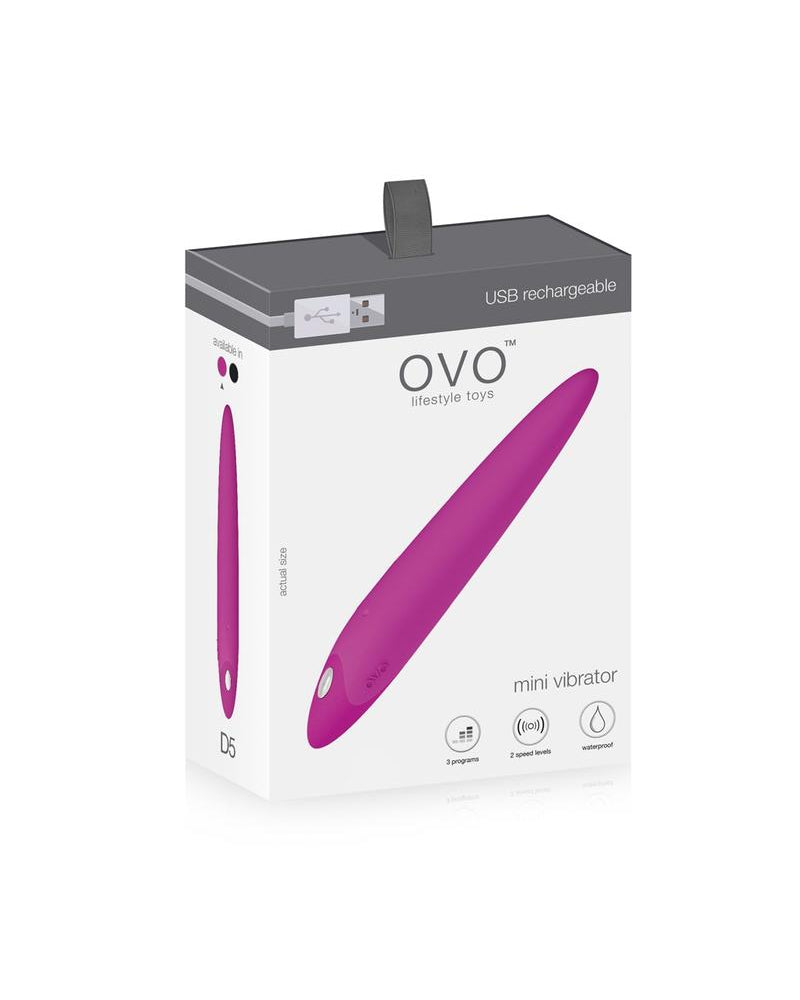 Ovo D5 Recharge Mini Vibe Fucsia y Plata